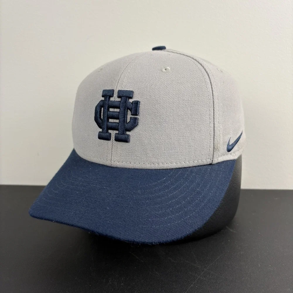 Holy Cross Crusaders Hat Size 7 Nike Dri-FIT Grey Navy Fitted Baseball Cap